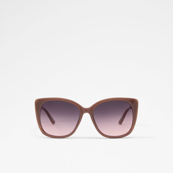 Aldo Ellee women's dusty pink cat-eye sunglasses featuring a glossy acetate frame and gradient tint lenses.