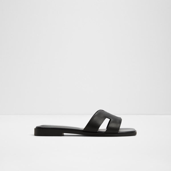 ALDO Women's Black Leather Slide Sandals